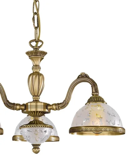 Люстра подвесная  L 6202/3 Reccagni Angelo белая на 3 лампы, основание античное бронза в стиле классический  фото 3